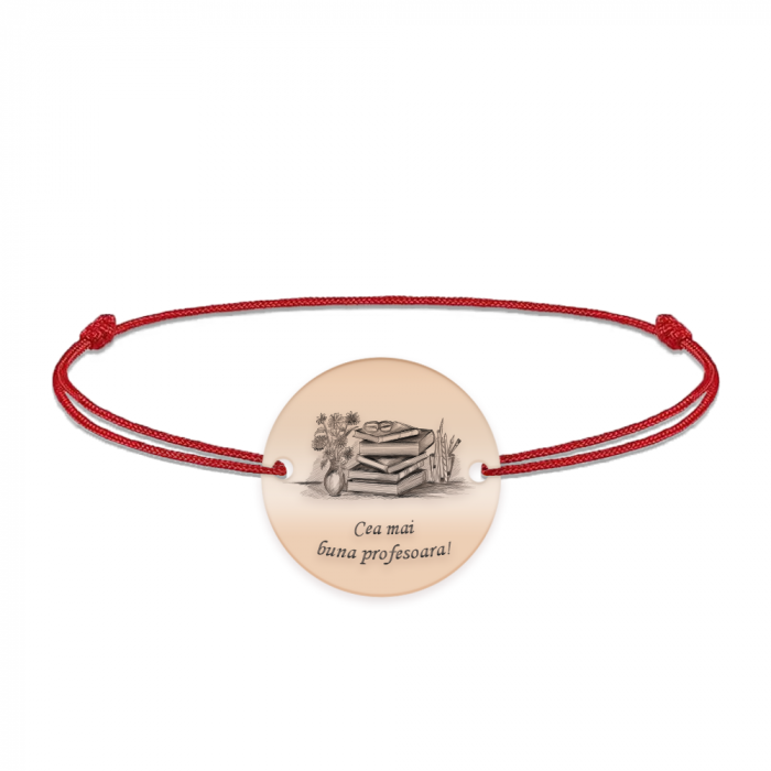 Doxa - Bratara personalizata snur profesoara din argint 925 placat cu aur roz [3]