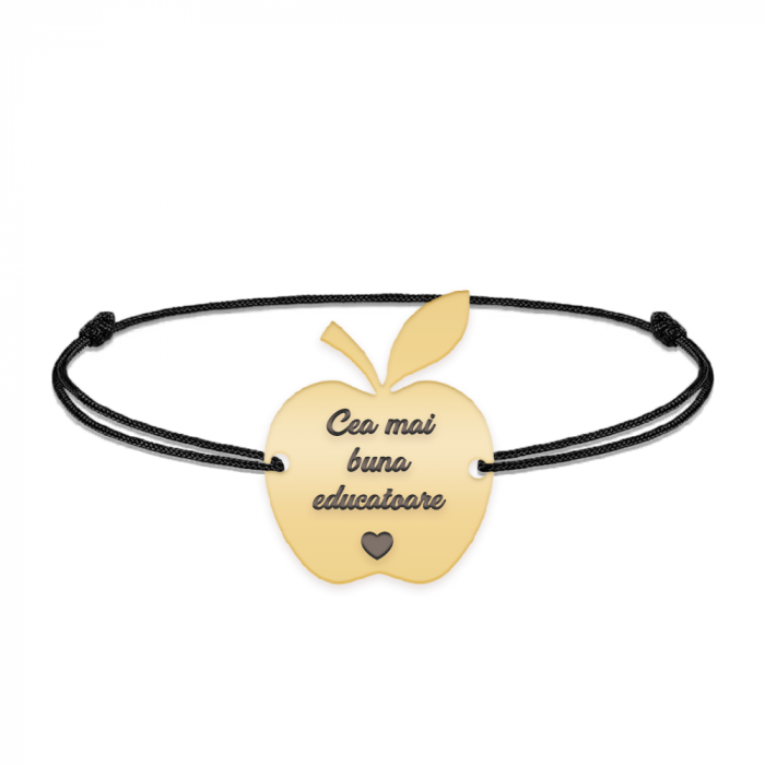Elma - Bratara personalizata snur educatoare din argint 925 placat cu aur galben 24K [2]