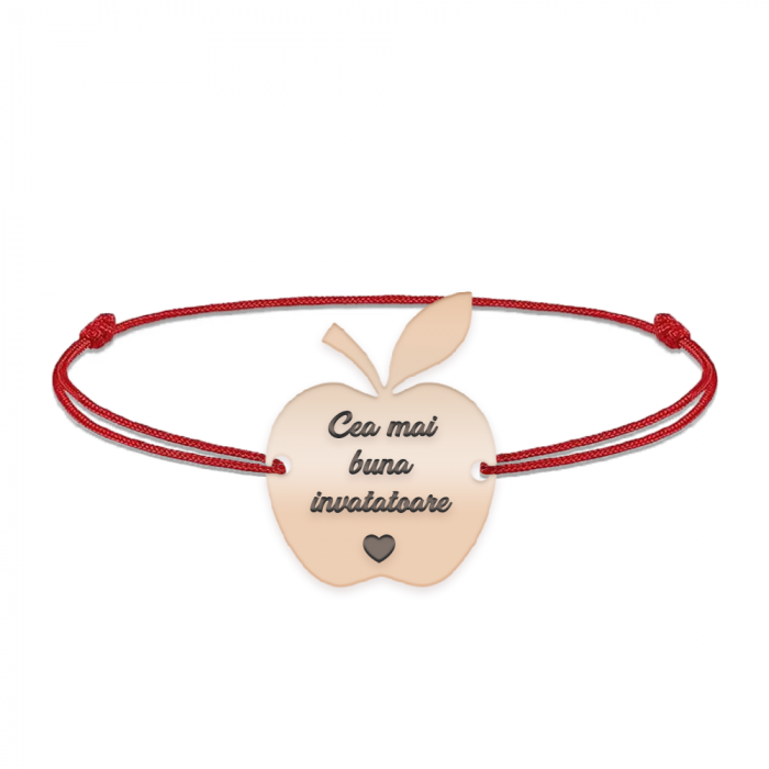 Elma - Bratara personalizata snur invatatoare din argint 925 placat cu aur roz [1]