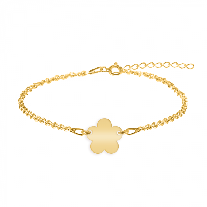 Esma - Bratara personalizata pentru picior cu floricica din argint 925 placat cu aur galben 24K [2]