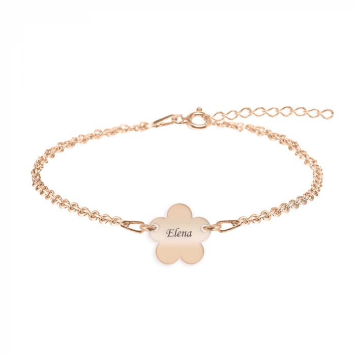 Esma - Bratara personalizata pentru picior cu floricica din argint 925 placat cu aur roz [2]