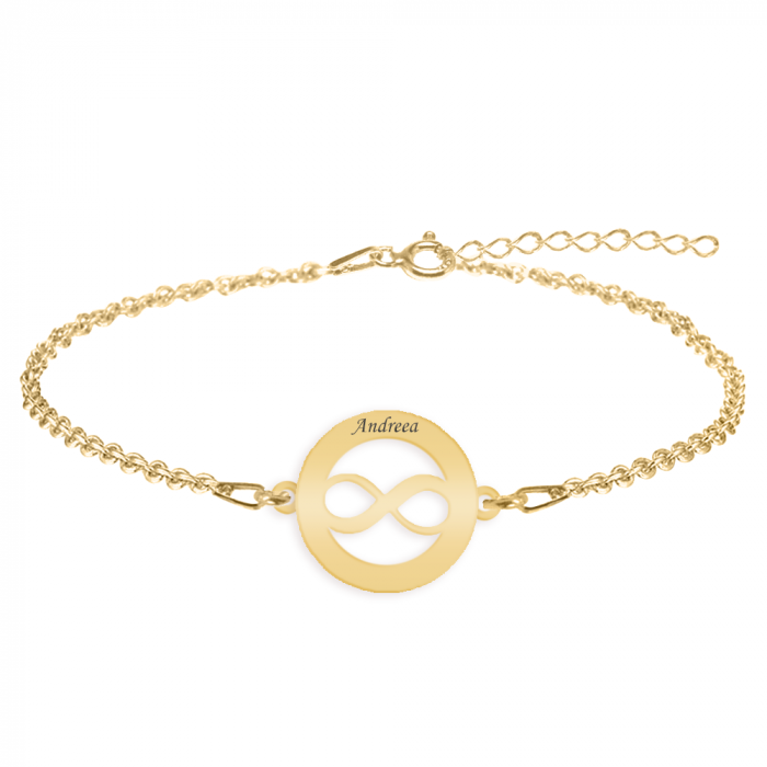 Eternity - Bratara personalizata infinit in cerc din argint 925 placat cu aur galben 24K [2]