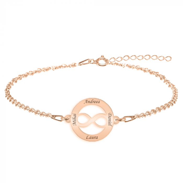 Eternity - Bratara personalizata infinit in cerc din argint 925 placat cu aur roz [4]