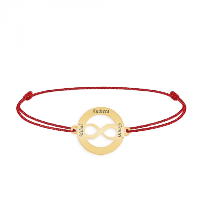 Eternity - Bratara personalizata snur infinit in cerc din argint 925 placat cu aur galben 24K [3]