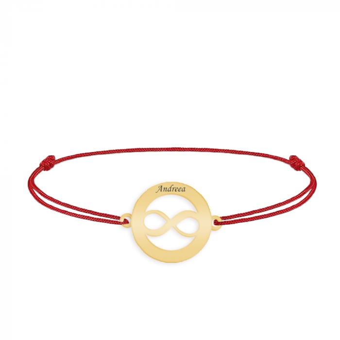Eternity - Bratara personalizata snur infinit in cerc din argint 925 placat cu aur galben 24K [4]