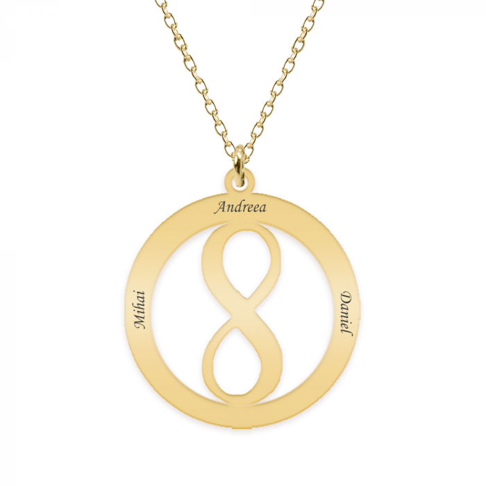Eternity - Colier personalizat infinit in cerc din argint 925 placat cu aur galben 24K [2]