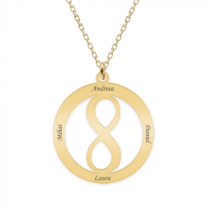 Eternity - Colier personalizat infinit in cerc din argint 925 placat cu aur galben 24K [3]