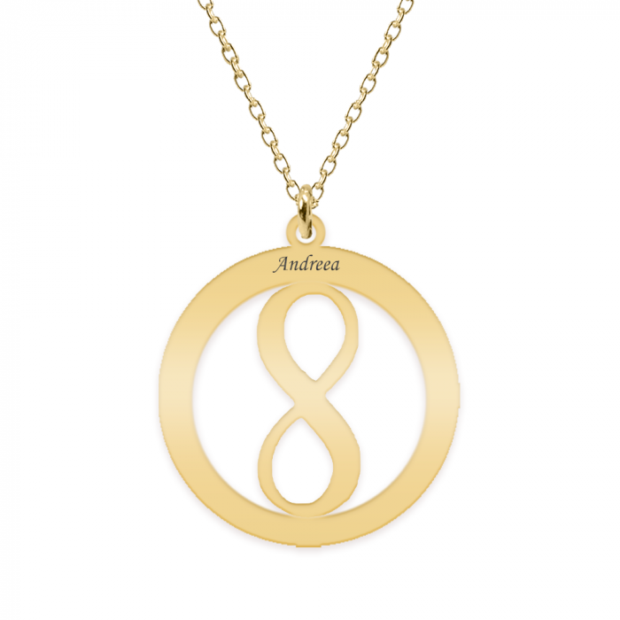 Eternity - Colier personalizat infinit in cerc din argint 925 placat cu aur galben 24K [4]
