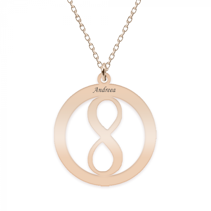 Eternity - Colier personalizat infinit in cerc din argint 925 placat cu aur roz [3]
