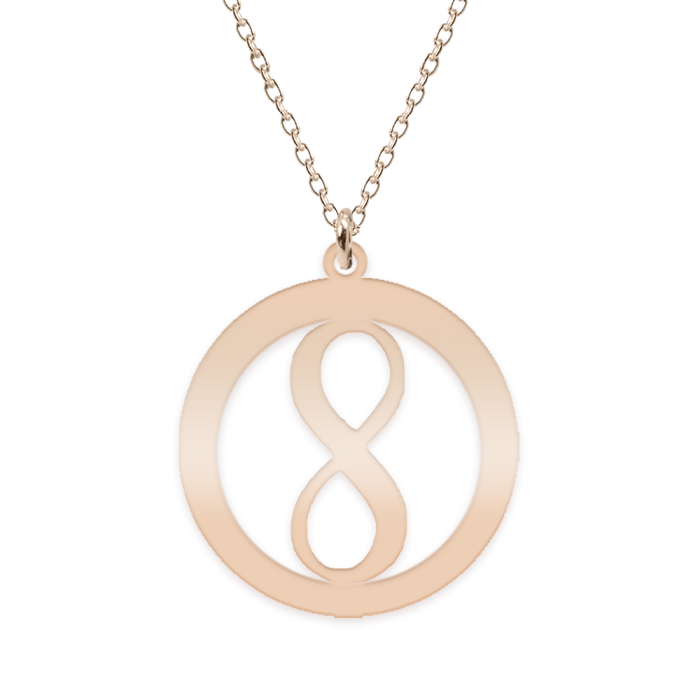 Eternity - Colier personalizat infinit in cerc din argint 925 placat cu aur roz [2]