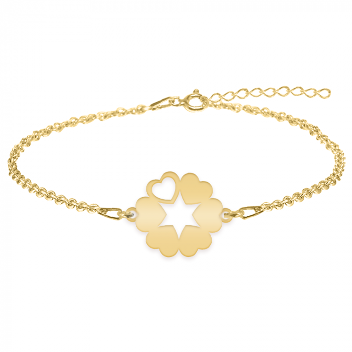 Bratara de familie cu inimioare - argint 925 placat cu aur 24K [2]