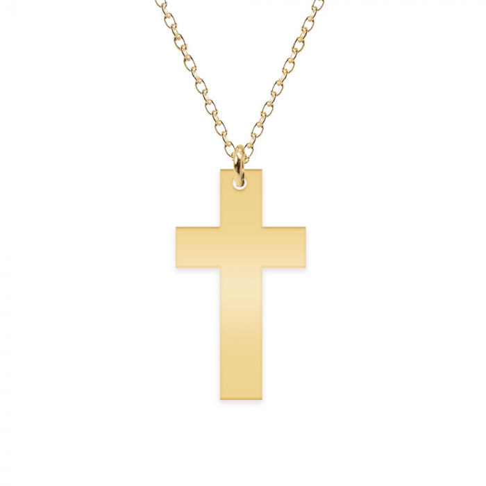 Faith - Colier argint 925 placat cu aur galben 24K personalizat cu text - cruce [2]