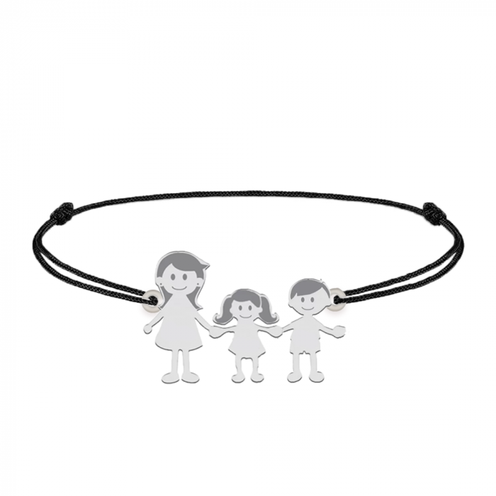 Family - Bratara personalizata mama si copilul cu snur si argint 925 [3]