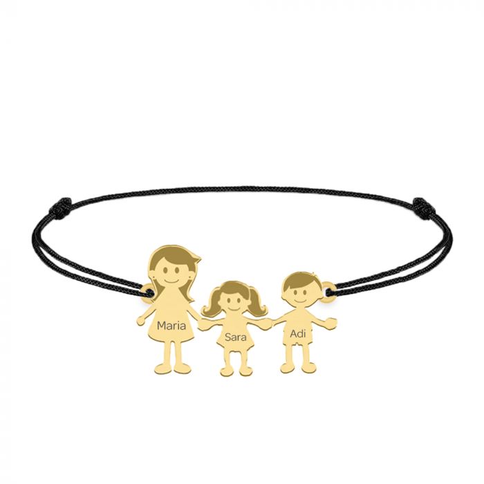 Bratara Mama si Copiii - argint 925 placat cu aur 24K [2]
