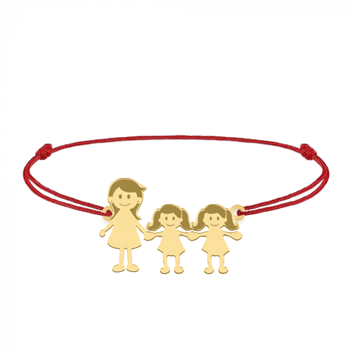 Bratara Mama si Copiii - argint 925 placat cu aur 24K [3]