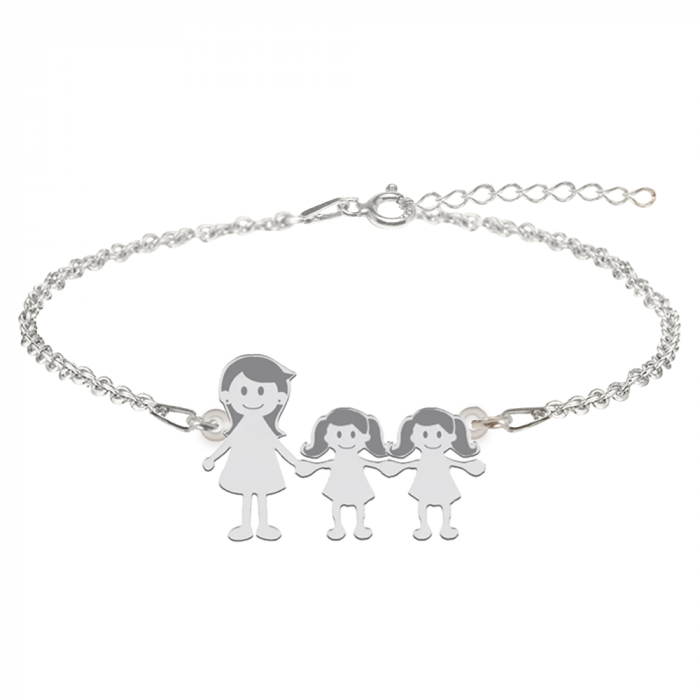 Family - Bratara personalizata mama si copilul din argint 925 [3]