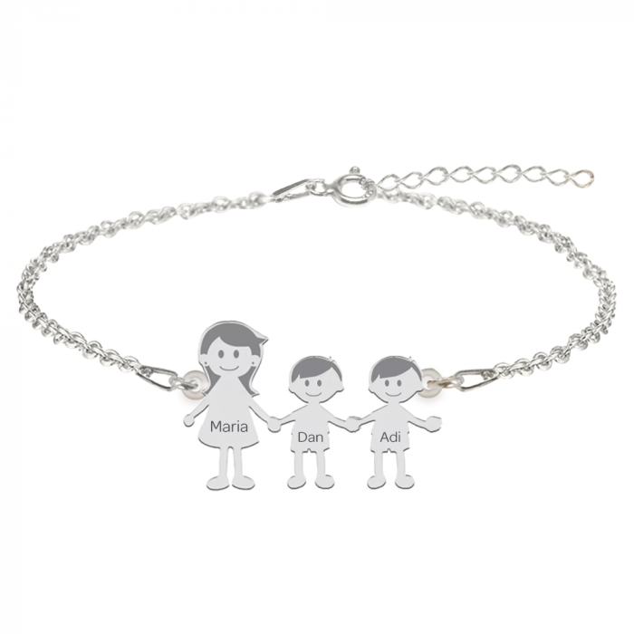 Family - Bratara personalizata mama si copilul din argint 925 [2]
