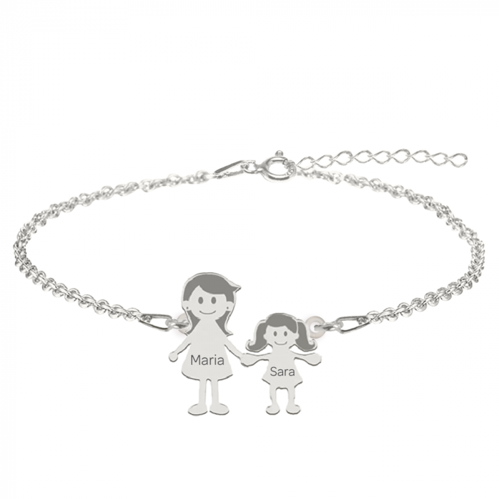 Family - Bratara personalizata mama si copilul din argint 925 [4]