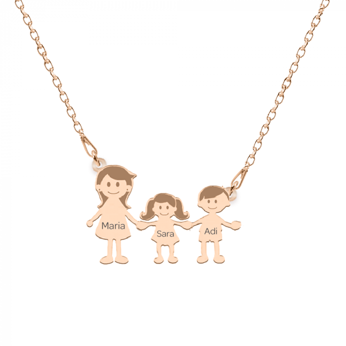 Family - Bratara personalizata mama si copilul din argint 925 placat cu aur roz [3]