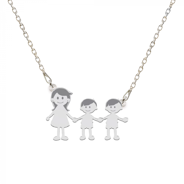 Family - Colier personalizat mama si copilul din argint 925 [4]