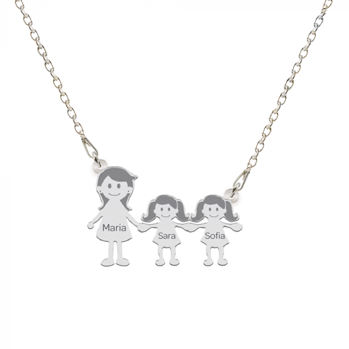 Family - Colier personalizat mama si copilul din argint 925 [3]