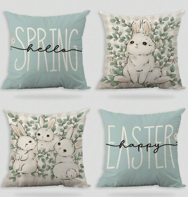 Fata de perna decorativa „Hello Spring” – 45x45 cm, 100% poliester [2]