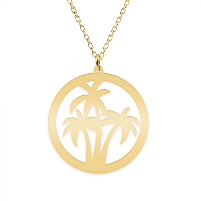 Feriha - Colier personalizat banut cu palmieri din argint 925 placatu cu aur galben 24K [2]
