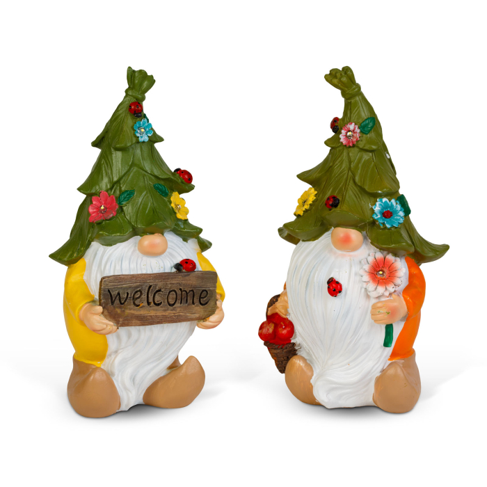 Figurină solară LED - pitic - 2 modele - LED alb cald - rășină - 10 x 8,5 x 18,5 cm [2]