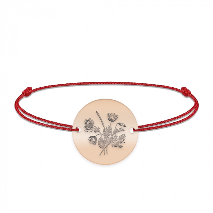 Flora - Bratara personalizata snur buchet flori banut din argint 925 placat cu aur roz [2]