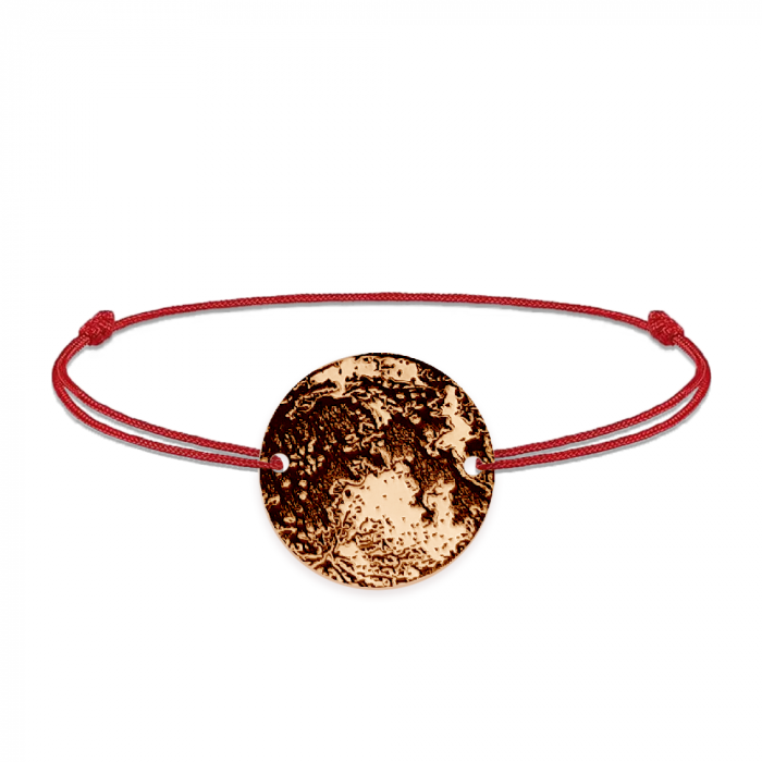 Full Moon - Bratara personalizata snur cu banut din argint 925 placat cu aur roz Luna plina [2]