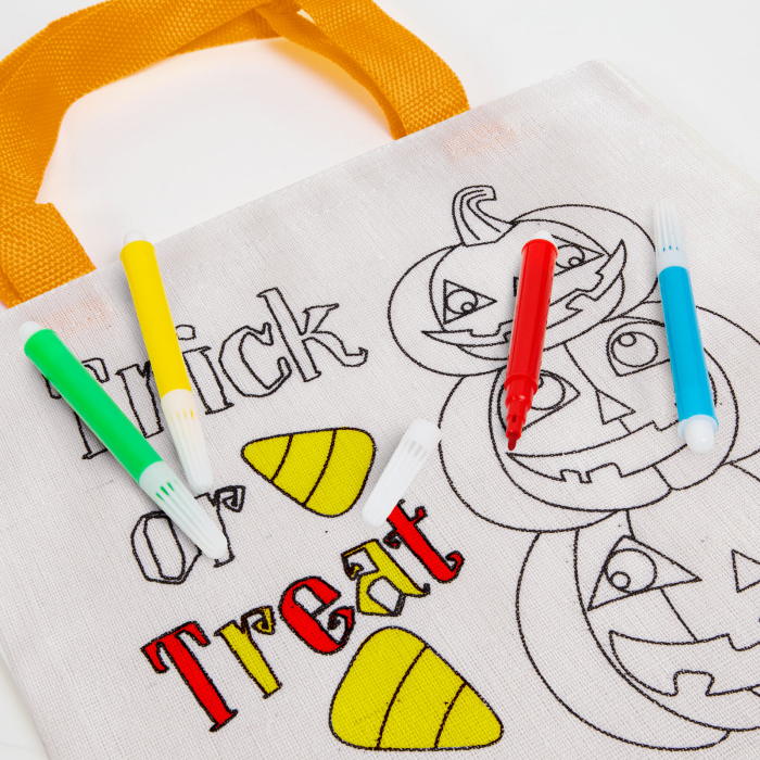 Geanta cadou colorata - dovleac de Halloween - cu 4 straturi de fetru [2]