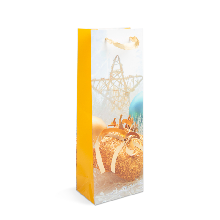 Geanta cadou sticle - hartie, Craciun - 360 x 127 x 83 mm - 4 tipuri / pachet [5]