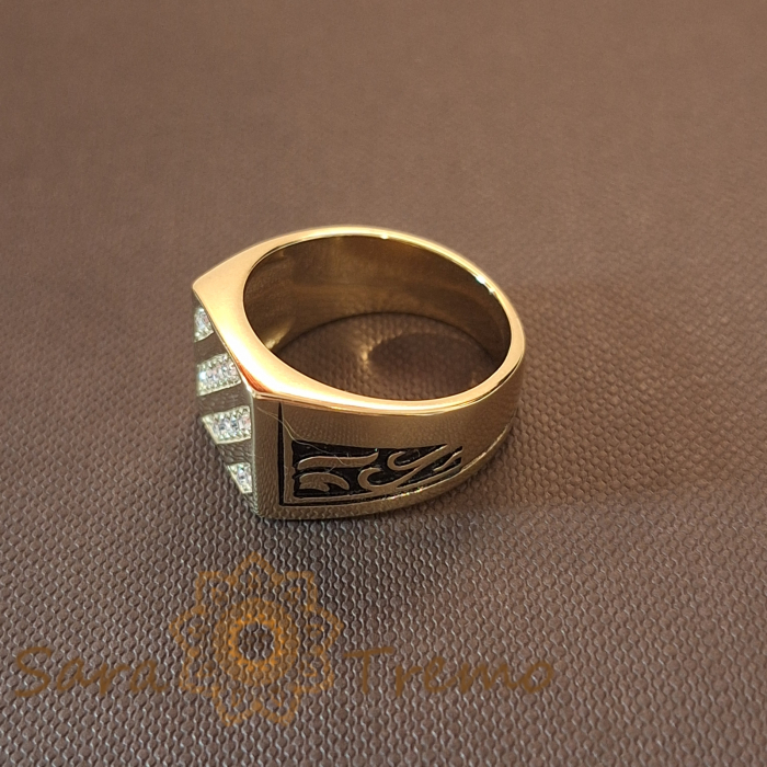 Ghiul cu cristale zirconia și decoruri laterale negre, lățime 1.3 cm [5]
