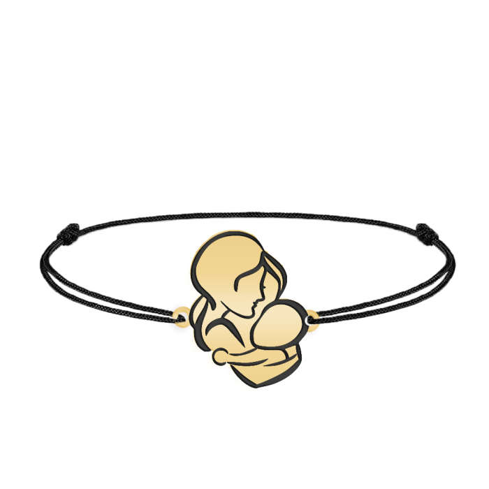 Bratara Mama si Bebe cu posibilitate de gravare - argint 925 placat cu aur 24K [3]