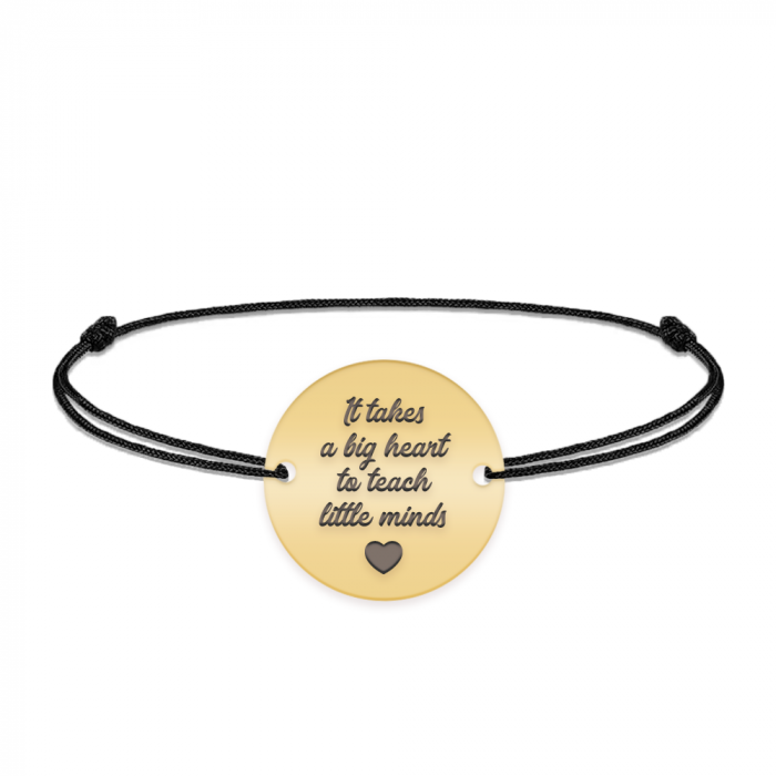 Graduatio - Bratara personalizata snur profesoara/invatatoare din argint 925 placat cu aur galben 24K [4]