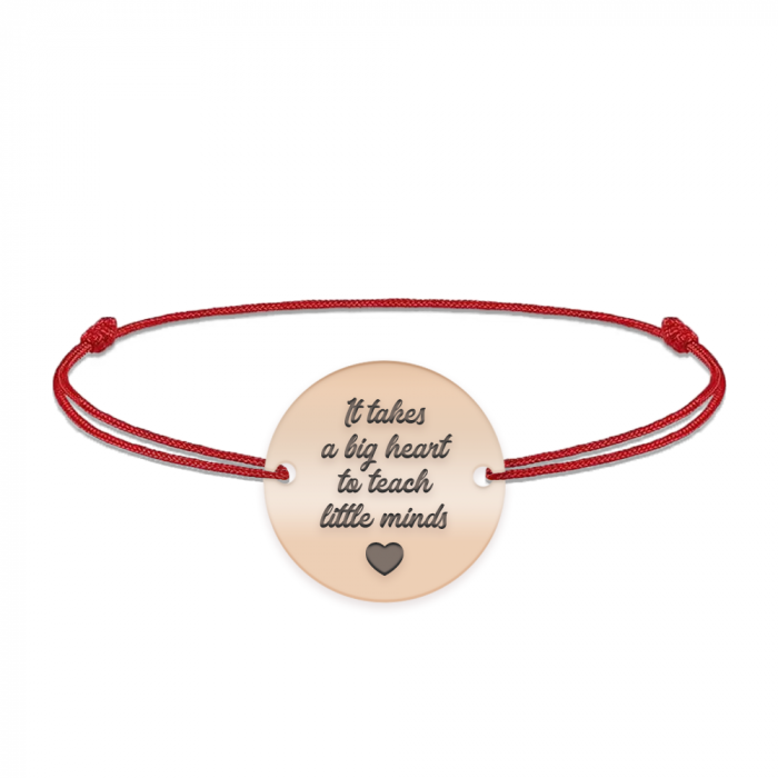 Graduatio - Bratara personalizata snur profesoara/invatatoare din argint 925 placat cu aur roz [4]