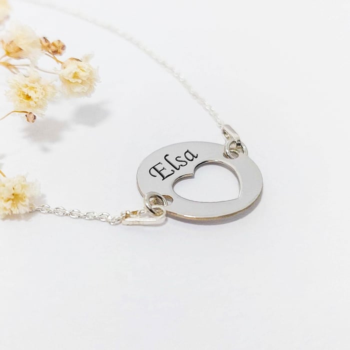 Heart - Bratara personalizata banut cu nume si inimioara din argint 925 [2]