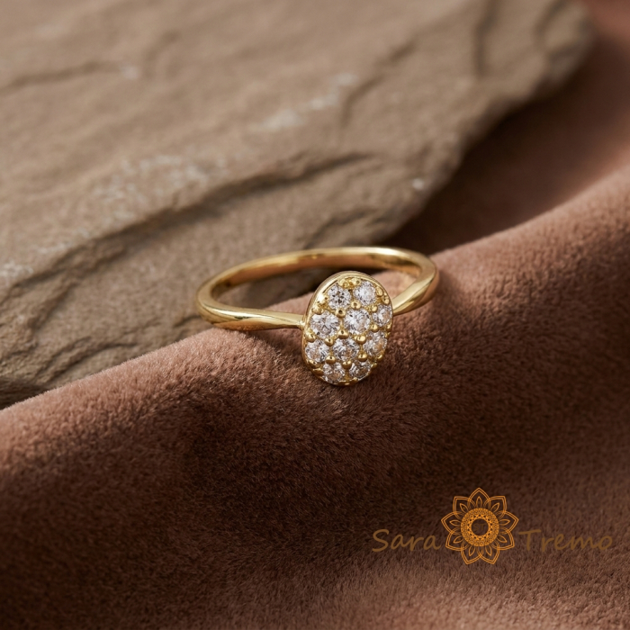 Inel Aura Cristalina – Inel placat cu 3 straturi de aur 14K, marime 7 [2]