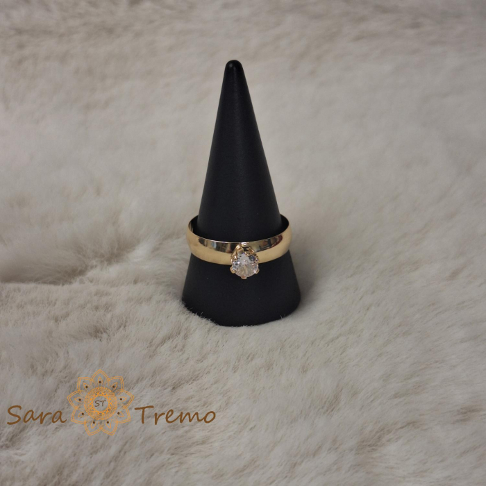 Inel logodna lat cu zirconia alb placat 18k - origine Brazilia [5]