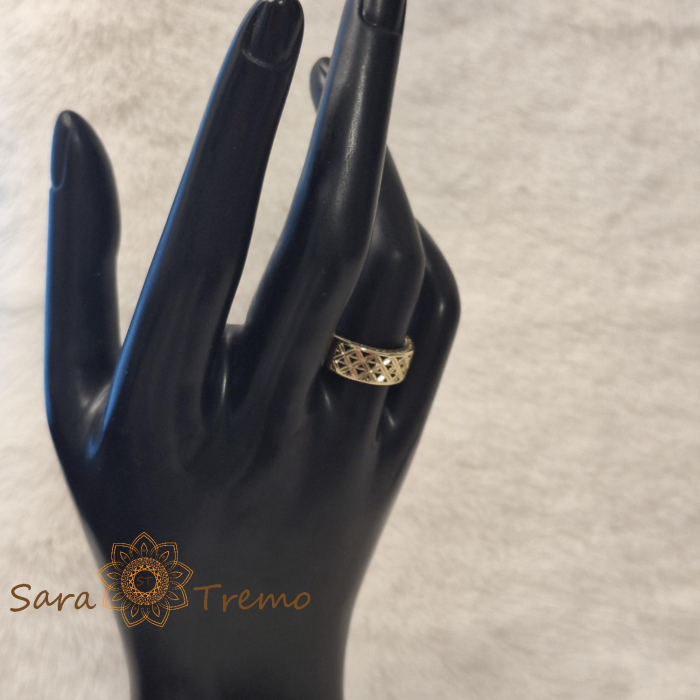Inel filigranat latime 7 mm - placat 14k [4]