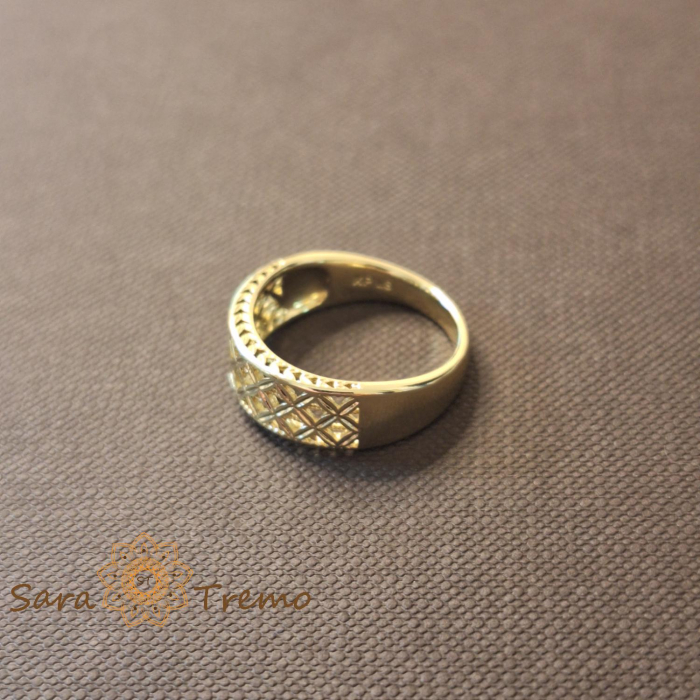 Inel filigranat latime 7 mm - placat 14k [2]