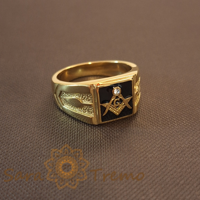 Inel cu simboluri masonice, lățime 1.1 cm – Gama Luxury Brazilia [3]