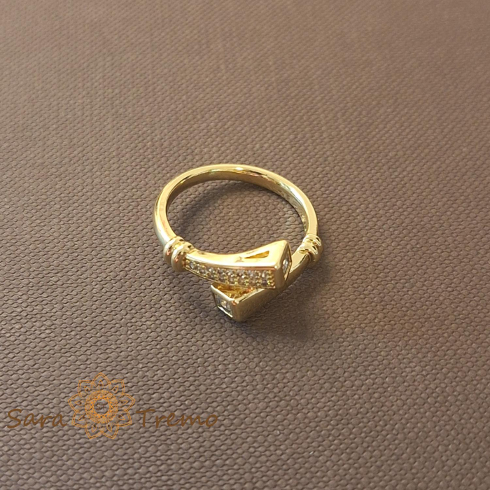Inel Sigiliul Puterii design regal cu cristale zirconia albe - placat 14k [2]