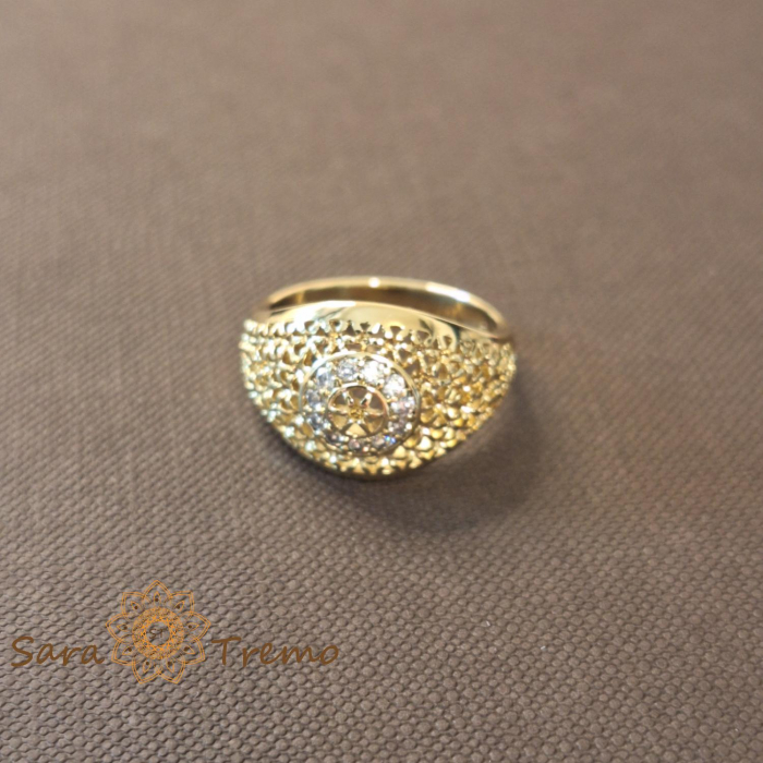 Inel tip ghiul femei cu cristale zirconia albe - placat 14k [5]