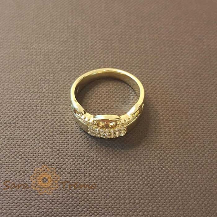 Inel placat 14k cu zirconia model decupat - latime 8 mm [3]