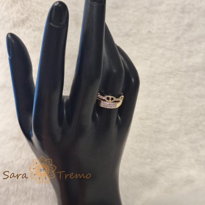 Inel placat 14k cu zirconia model decupat - latime 8 mm [5]