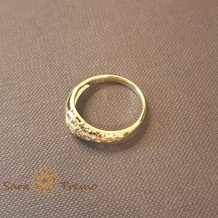 Inel design mixt filigran ghiul delicat placat 14k - latime 5 mm [5]