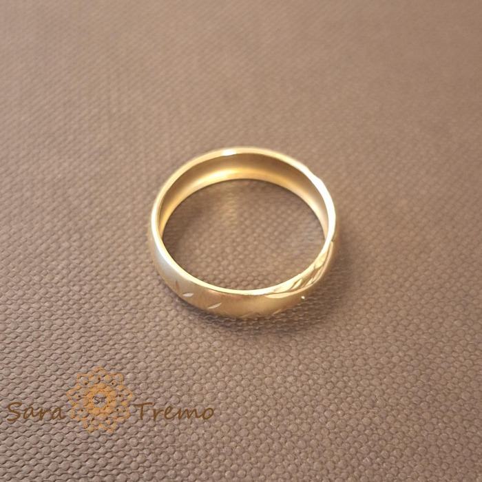 Verigheta placata aur 18K finisaj mat gravuri fine Promisio - latime 4 mm [2]