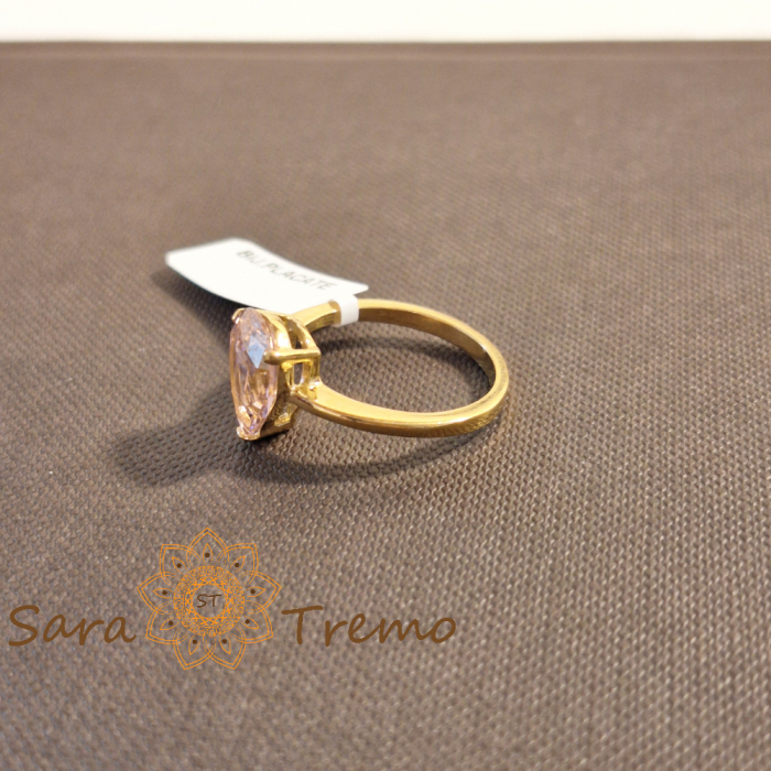Inel placat cu aur cu cristal roz zirconia [4]