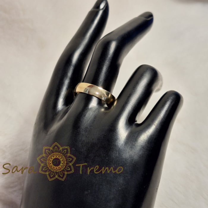 Inel placat cu aur, model simplu tip bandă – unisex, lățime 5 mm [6]